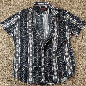Rock & Roll Denim Men's Classic Fit Aztec Print Short Sleeve Button Down Shirt